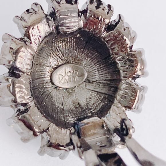 Joan Rivers Gun Metal Rhinestone Cluster Clip On Earrings Warm Fall Colors - Picture 8 of 12